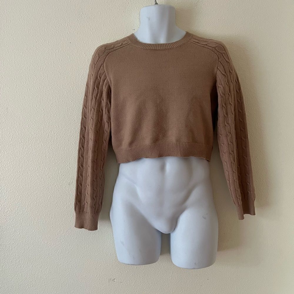 SHEIN knit open back croped  sweater sz M